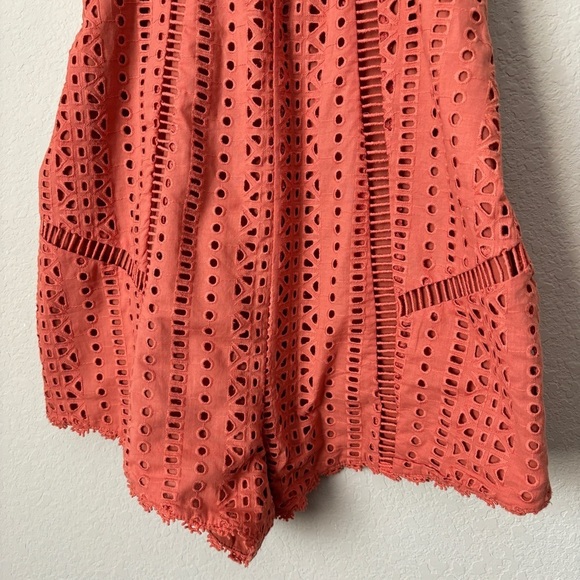 Amuse Society Boho Eyelet Woven Tina Romper in Desert Rose - Picture 5 of 15